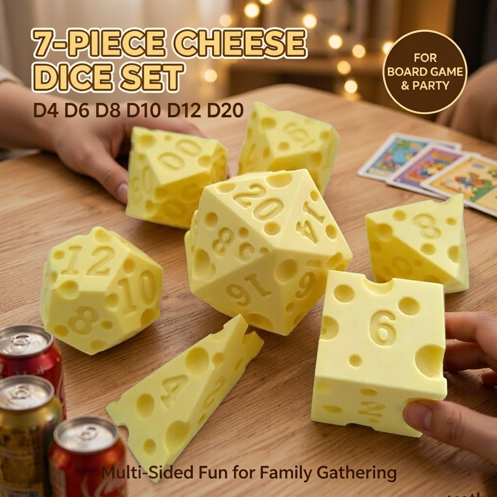Party Games No Props - Creative Irregular Cheese Shape Dice Set