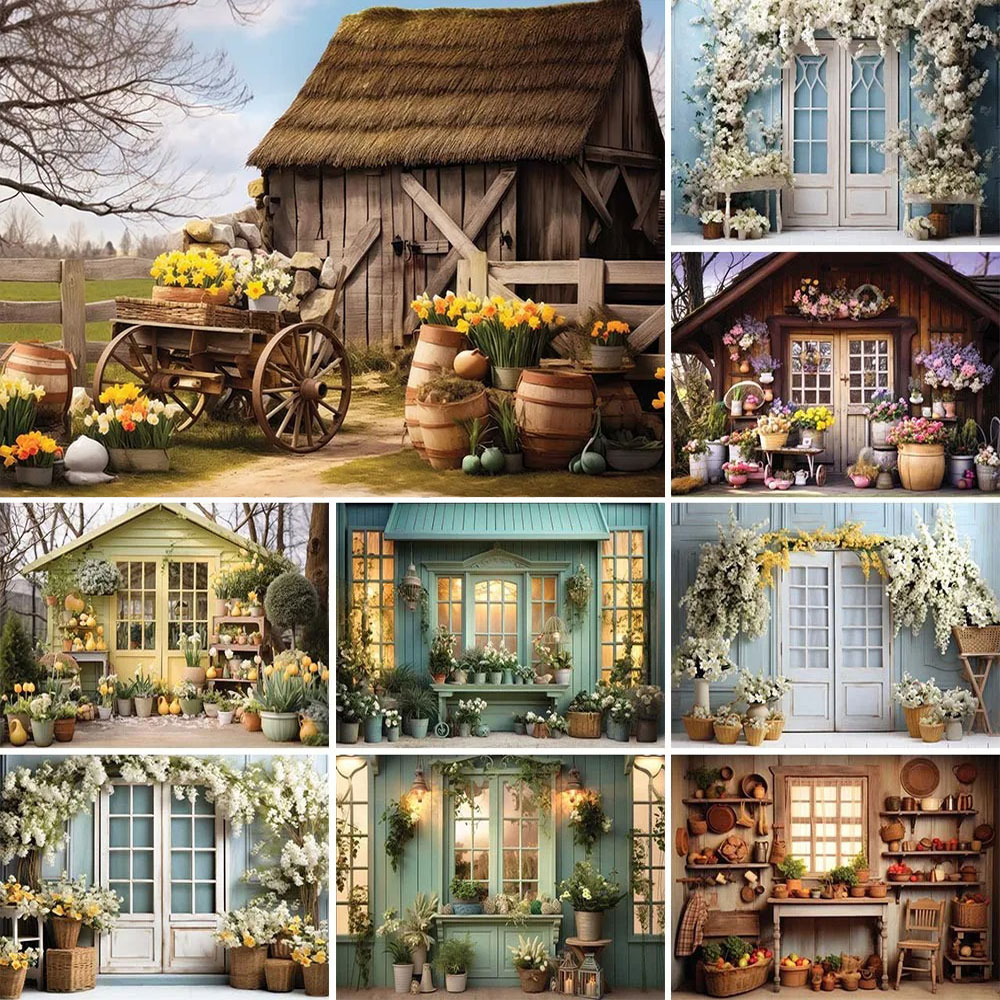 Games Garden Party - Spring Garden Floral House Photography Background