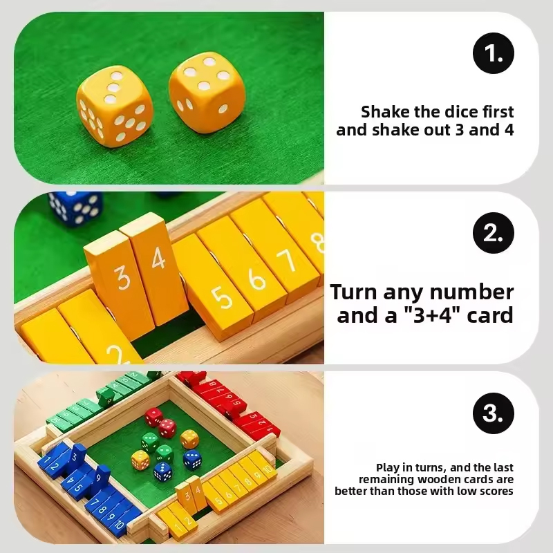 Box Game Wooden Dice Four-Side - đánh giá và giá Party Games For 7 People