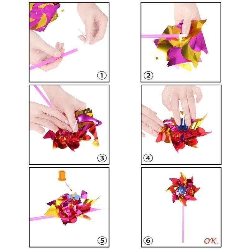 6Pcs Plastic Windmill Pinwheel - đánh giá và giá Games Garden Party