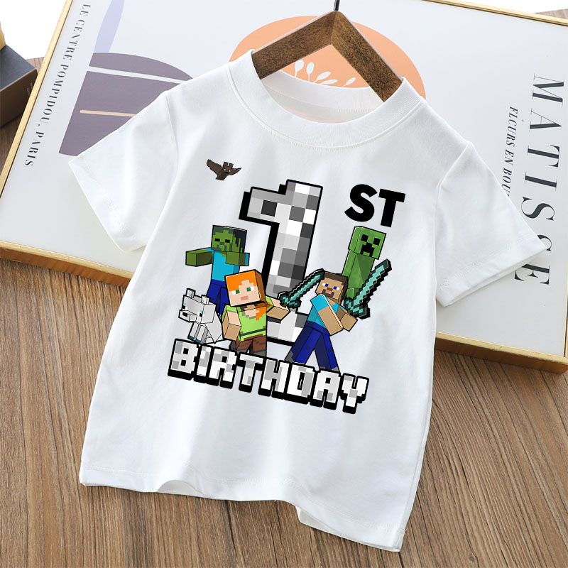 Cartoon Cute Minecrafted T-shi - đánh giá và giá Party Games Summer