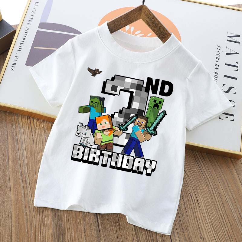 Cartoon Cute Minecrafted T-shi - đánh giá và giá Party Games Summer