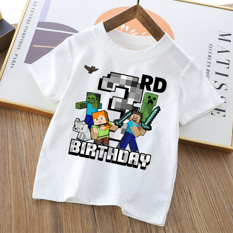 Cartoon Cute Minecrafted T-shi - đánh giá và giá Party Games Summer